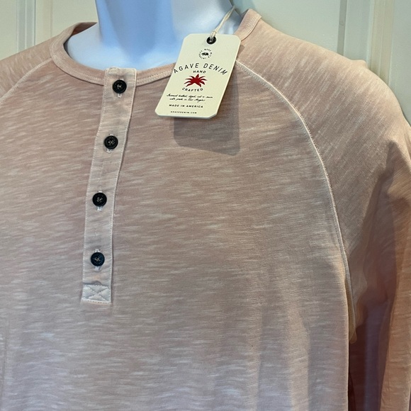 AGAVE DENIM long sleeve Henley Jersey 4 button shirt Medium Spanish Villa - Picture 9 of 16